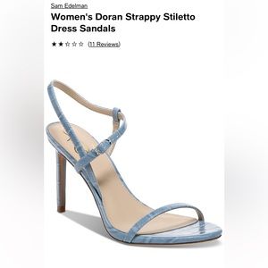 Women's Doran Strappy Stiletto Dress Sandals 7 Aspen Sky Croco